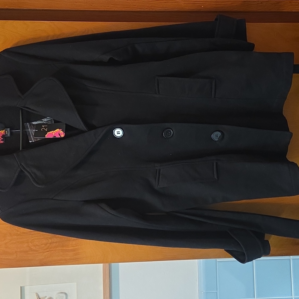 Forever 21 Black Pea Coat, NWT